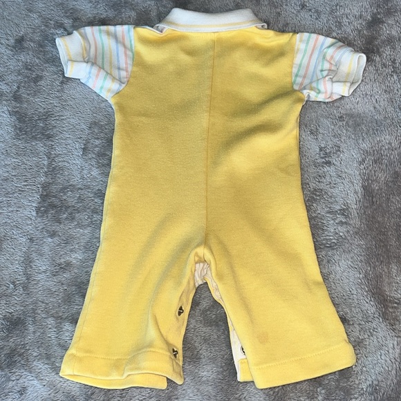 Vtg Carter’s 1 Piece polo Type Top with Yellow Snap Open Attached Bottom 3 Mos - Picture 6 of 6